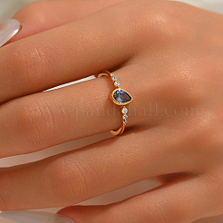 Элегантное винтажное серебряное кольцо-капля с цирконием S925 для женщин PV7544-3