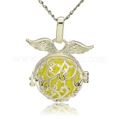 Серебряные позолоченные латунные полые круглые подвески в клетке&nbsp;LS-KK-J230-04S