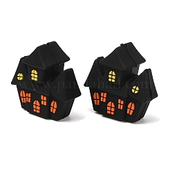 ハロウィンシリコンフォーカルビーズ  お化け屋敷  28x28x15mm  穴：3mm&nbsp;SL-CBADC51-14