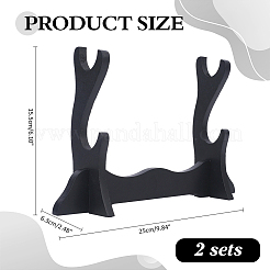 Espositore per spade in MDF a 2 piano&nbsp;ODIS-WH0043-257A