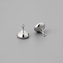 真鍮ヒートンキャップ  片穴ビーズ用カップペグベイル  プラチナ  11x10mm  穴：0.9mm  ピン：1mm&nbsp;KK-K345-01P