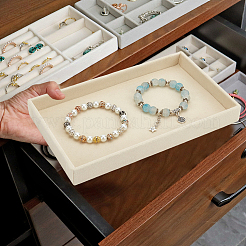 3 Stück 3 Stile Rechteck Holz mit Samt überzogen Schmuck Schmuck Display Tabletts&nbsp;AJEW-SP0004-64B-02