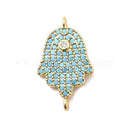 Подвески-соединители из латуни с микропаве из кубического циркония&nbsp;KK-H529-01A-G