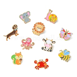 12 pin esmaltado de la serie animal de 12 estilos&nbsp;JEWB-CJ0003-64