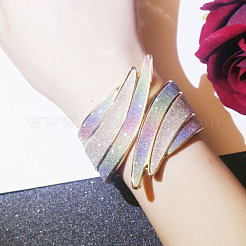 Сверкающий браслет-манжета с крыльями BJEW-K223-06KCG-01