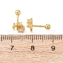 S995 серьги-гвоздики из стерлингового серебра с прозрачным кубическим цирконием&nbsp;EJEW-C179-02G