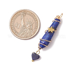 6 шт. 6 стиля подвески в форме пули в форме сердца из натурального сердолика&nbsp;PALLOY-JF03482-01