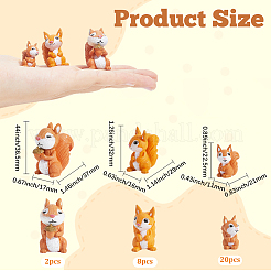 30 шт. 3 стиля ПВХ пластиковая белка миниатюрные украшения&nbsp;DJEW-SP0001-26