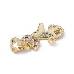 Porte micro ouvrent pendentifs zircone cubique en laiton de placage&nbsp;KK-G451-18G-01