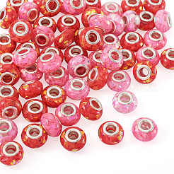 70 шт. 7-х цветные прозрачные бусины из смолы в форме ронделла европейские&nbsp;RESI-TA0004-82