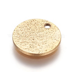 Pendentifs texturés en acier inoxydable 304 avec placage ionique (IP)&nbsp;STAS-I098-01-10mm-G
