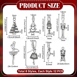 96 set di 8 pendenti in lega in stile tibetano&nbsp;TIBEP-PH0001-93