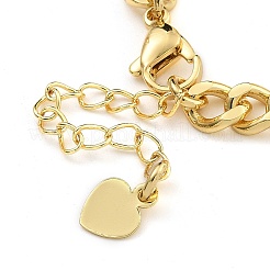 Браслеты из латуни с фианитами и микропаве из звеньев и подвесок BJEW-K261-09G-05