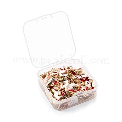 64 pièces 8 style or clair thème de noël alliage pendentifs en émail&nbsp;ENAM-LS0001-56