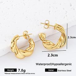 Boucles d'oreilles à tige torsadées en acier inoxydable 304 pour femmes&nbsp;LN6682