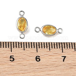 Ciondoli a connettore ovali in ottone con pavé di zirconi cubici Shegrace&nbsp;XGRQ2O407-439C-P