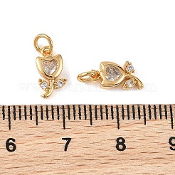 Breloques en laiton Shegrace avec micro-pavé de zircone cubique transparente&nbsp;XGRQ4N675-706G