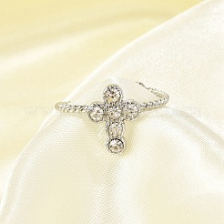 Кольца-манжеты из нержавеющей стали 304 с кристаллами и стразами для женщин RJEW-G338-03P