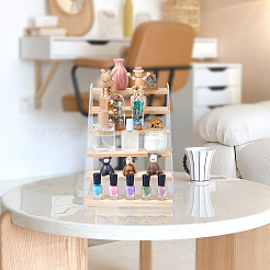 Прямоугольный акриловый органайзер с деревянными минифигурками ODIS-WH0038-102B