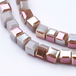 Гальванические непрозрачные стеклянные бусины&nbsp;EGLA-F121-HR-C02