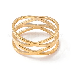 Bague croisée en acier inoxydable 304 pour femme&nbsp;RJEW-B035-03G