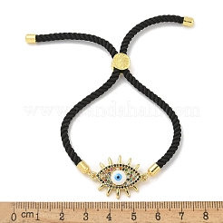 Латунь микро проложить кубический цирконий слайдер браслеты BJEW-S158-07G