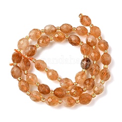 Нити из нагретых натуральных цитриновых бусин&nbsp;G-F809-A45-01