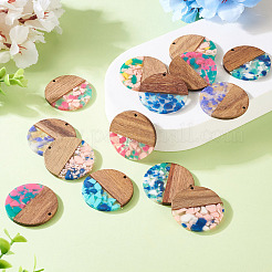 14 шт. подвески из 7-х цветов из смолы и ореха FIND-TA0006-46