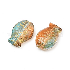 Гальванопокрытие и стеклянные бусины с золотым металлическим плетением&nbsp;EGLA-T029-01G