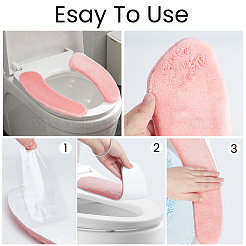 粘着式ポリエステル製トイレシートクッション  ピンク  376x99x72mm&nbsp;AJEW-CN0007-82