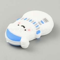 Рождественская тема пищевые экологически чистые силиконовые бусины&nbsp;LS-SIL-WH0015-05A