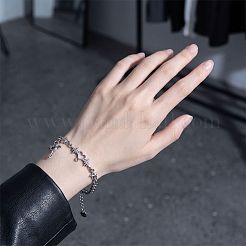 201ステンレススチール製ハートキーと天使の羽チャームブレスレット（男女兼用）  変色なし  ステンレス鋼色  6.69インチ（17cm）&nbsp;WG5D024-01