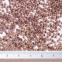 MIYUKIラウンドロカイユビーズ  日本製シードビーズ  11/0  （rr336)ワインライニングペリドット光沢  2x1.3mm  穴：0.8mm  約50000個/ポンド&nbsp;SEED-G007-RR0336