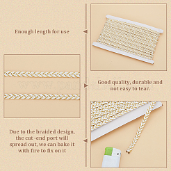 Плоский шнур из полиэстера с металлической оплеткой длиной 10 ярд. OCOR-WH0090-054