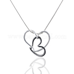 Collane con catena a serpente rotonda con ciondolo a forma di cuore in lega per donna&nbsp;FS-WG2D0F8-01