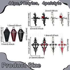 44шт 11 стиля хэллоуин тема сплава эмаль подвески&nbsp;ENAM-ME0001-45