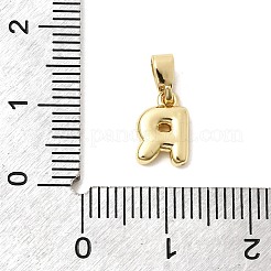 Breloques en laiton en forme de lettre&nbsp;KK-G554-22G-R