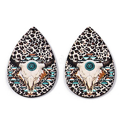 Большие подвески из липы с односторонним принтом WOOD-TAC0021-09