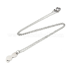 Не тускнеющие ожерелья с подвеской в виде котенка из нержавеющей стали 201 NJEW-T009-JN125-40-1