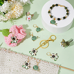 Пряжа из сплава эмали шарики и подвески в виде кота замковые маркеры петель HJEW-PH01721