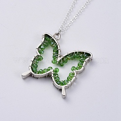 Boucles d'oreilles en verre et pendentif collier ensembles de bijoux&nbsp;SJEW-JS01076-03