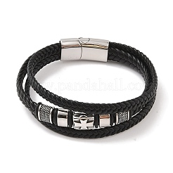 Bracciali multifilo in microfibra intrecciata&nbsp;BJEW-B096-04A