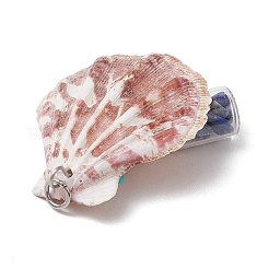 7 шт. 7 стиля подвески в виде морской звезды из натуральной ракушки гребешка и окрашенной синтетической бирюзы&nbsp;PALLOY-JF03564-01