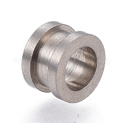 変色しにくい202ステンレススチール製大穴ビーズ  コラム  ステンレス鋼色  9x6mm  穴：5.5mm&nbsp;STAS-I100-43P