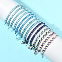 14шт. набор браслетов из хлопкового шнура 7 цветов для мужчин и женщин&nbsp;BJEW-FS00025-02