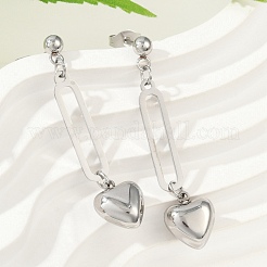 Серьги-гвоздики в форме сердца из нержавеющей стали 304&nbsp;EJEW-V004-01P