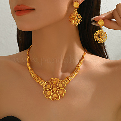 Комплекты из колье и серег в форме цветка в стиле ближневосточного сплава для женщин&nbsp;FW8198