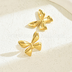 Серьги-гвоздики Sweet 201 из нержавеющей стали с бантом SK0525-4