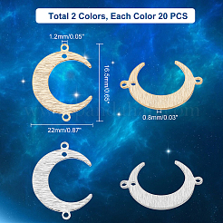 40 Uds. Conectores de enlace de latón de 2 colores&nbsp;KK-PH0001-92