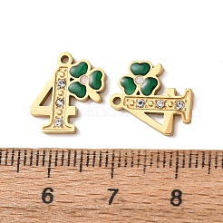 304 Edelstahl-Emaille- und Strass-Anhänger&nbsp;STAS-B130-01G-4